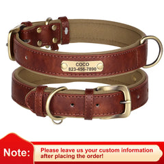 Custom PU Leather Dog Tag Collars