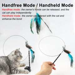 Suction Cup Feather Cat Wand With Bell