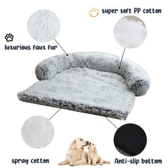 Dog Sofa Cover Pet Bed With Neck Bolster