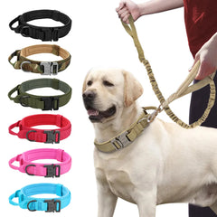 Military Style Dog Collar Bungee Leash Set