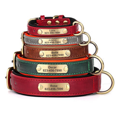 Custom PU Leather Dog Tag Collars