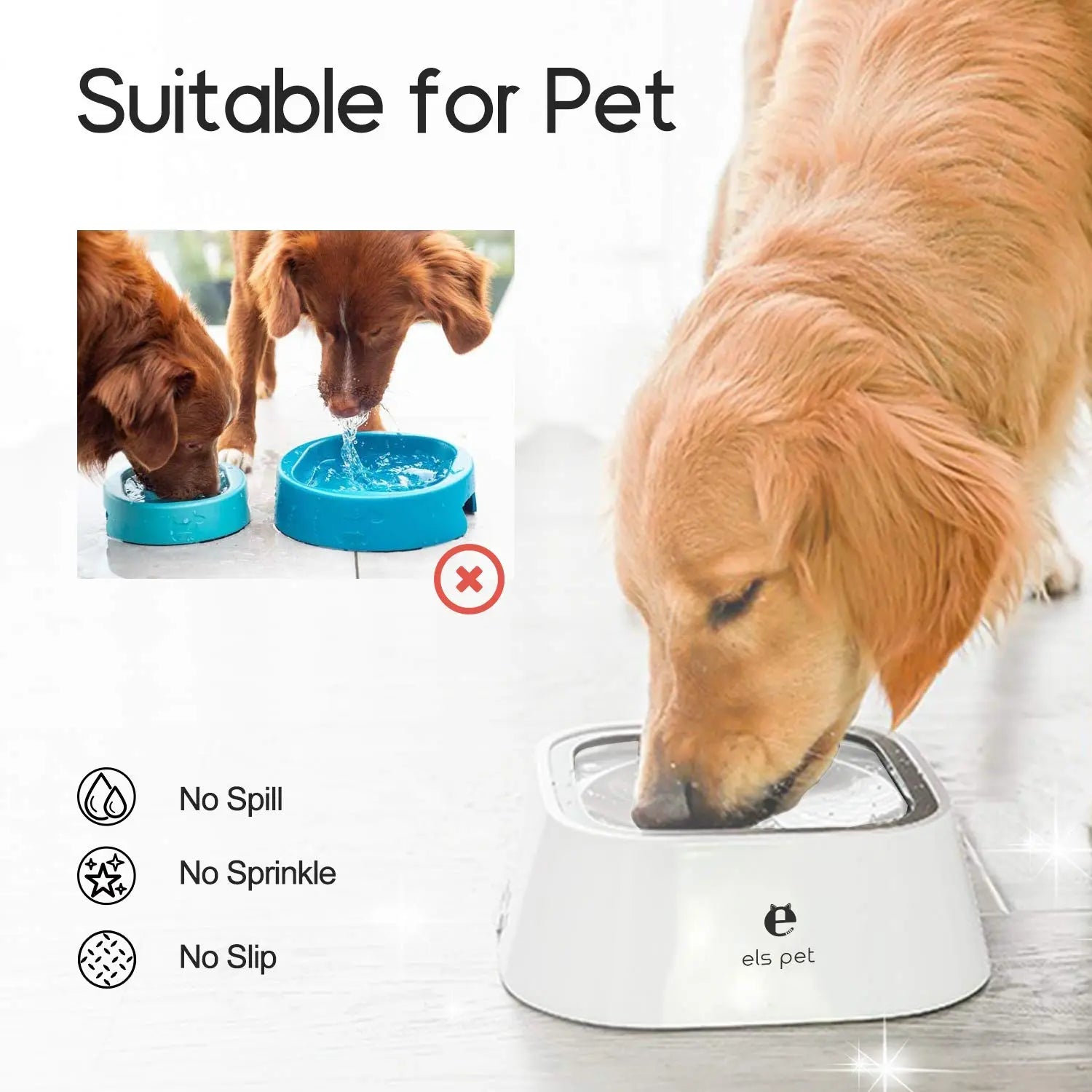 Floating Not Wetting Mouth Dog feeder No Spill Drinking Water