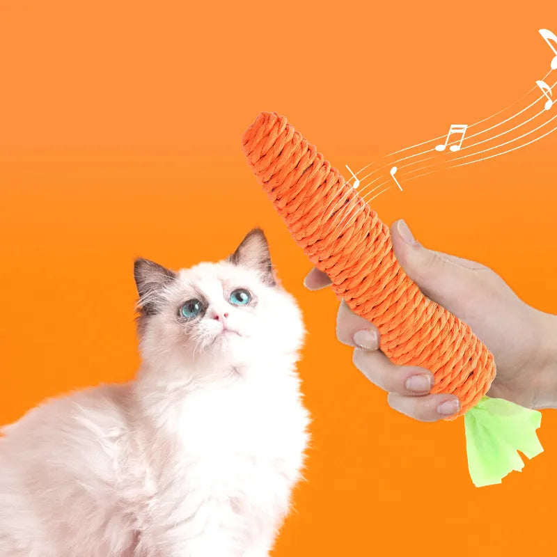 Carrot Cat Bell Toy