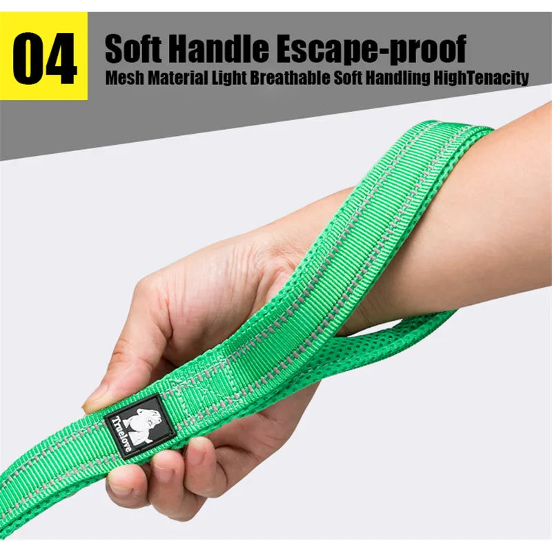 Soft Pet Leash Reflective Nylon Mesh Padded