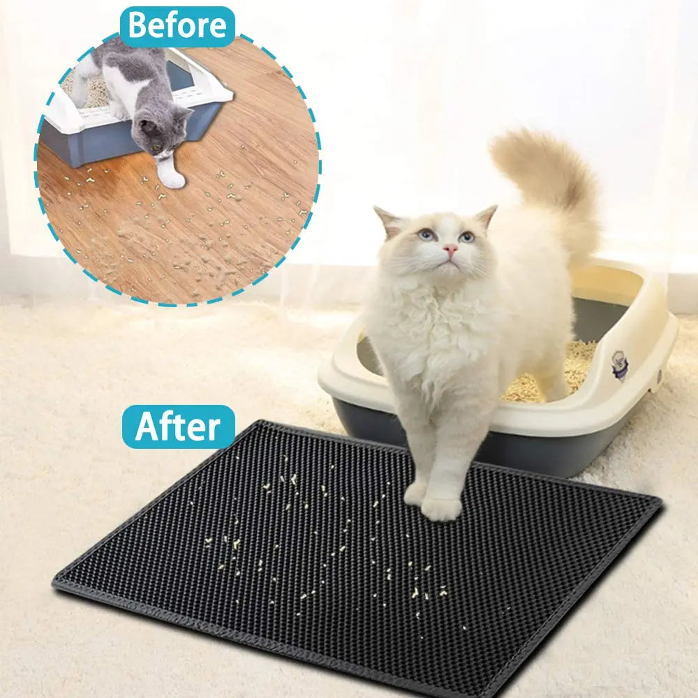 Double Layer Waterproof Pet Litter Box Mat