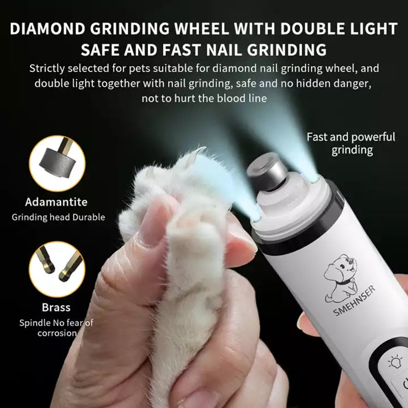 Electric Pet Nail Grinder LED Light